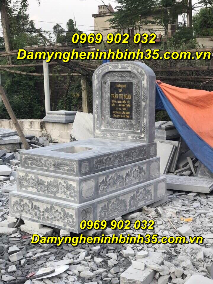 Mẫu mộ tam cấp bằng đá đẹp bán tại Nam Định