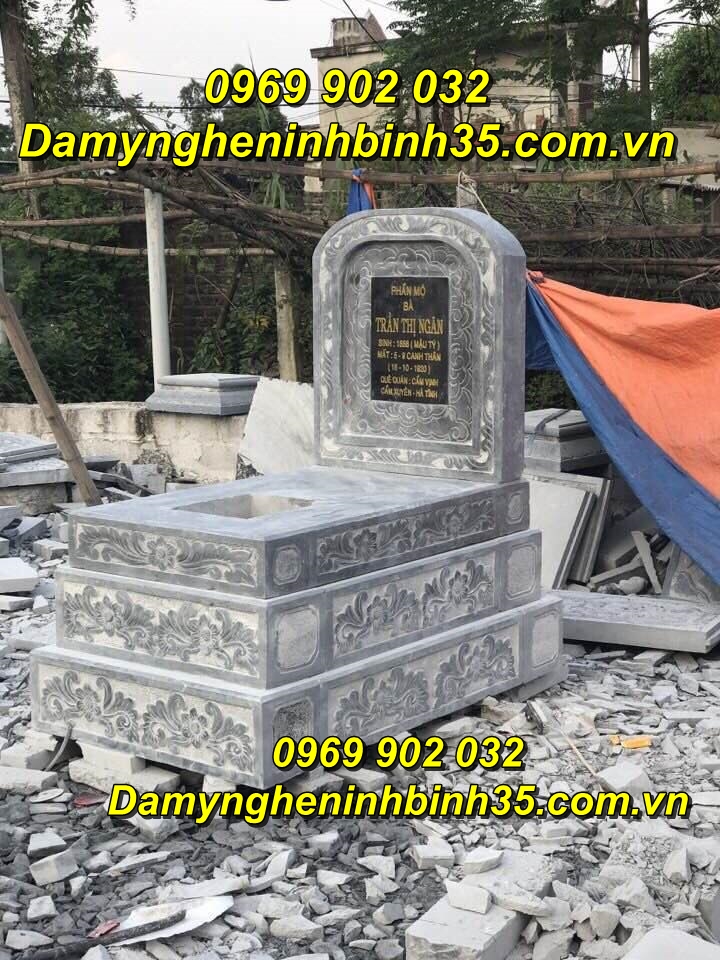 Mẫu mộ tam cấp bằng đá đẹp bán tại Quảng Ninh