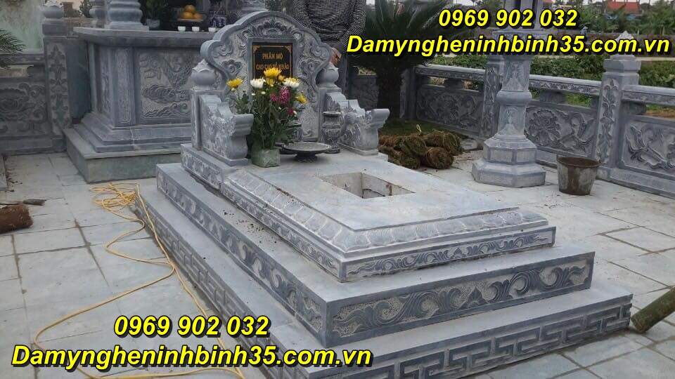 Kích thước mẫu mộ tam cấp bằng đá đẹp bán tại Thái Nguyên