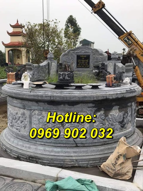 Địa chỉ thiết kế thi công mẫu mộ tròn bằng đá nguyên khối giá rẻ bán tại Bắc Giang