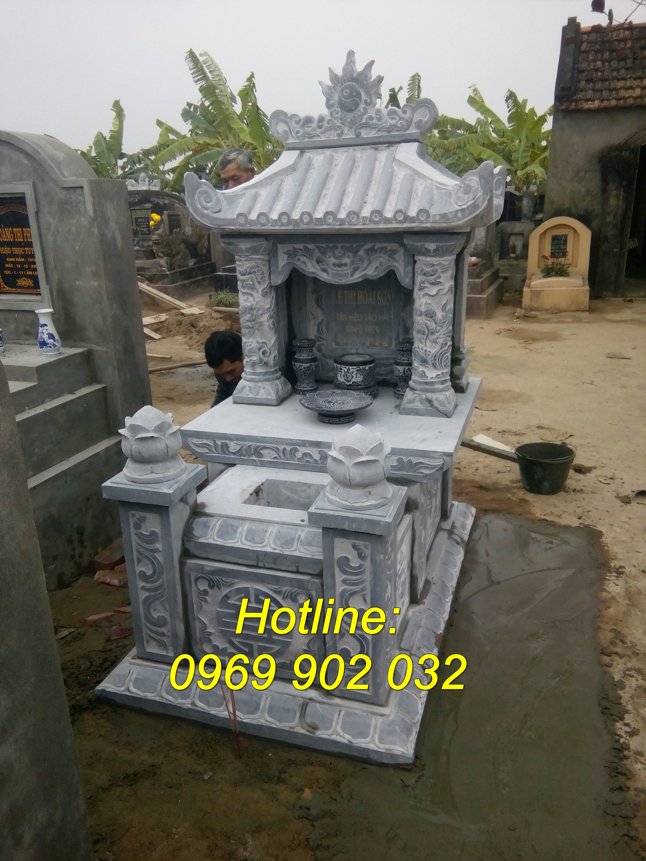 Mẫu mộ bằng đá nguyên khối đẹp bán tại Ninh Thuận