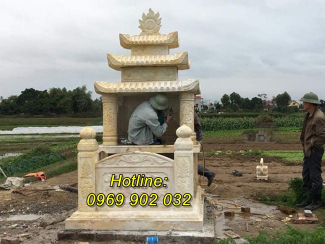 Mẫu mộ đá ba mái đẹp giá rẻ bán tại Quảng Ninh